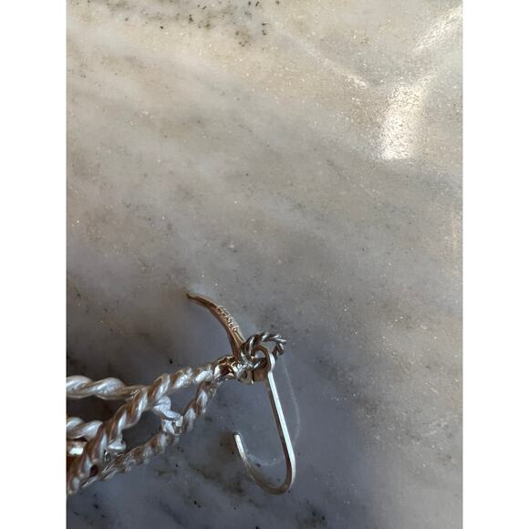 Twisted Cable Sculpture Statement Earrings Citrine Sterling Silver 925 - Picture 4 of 4